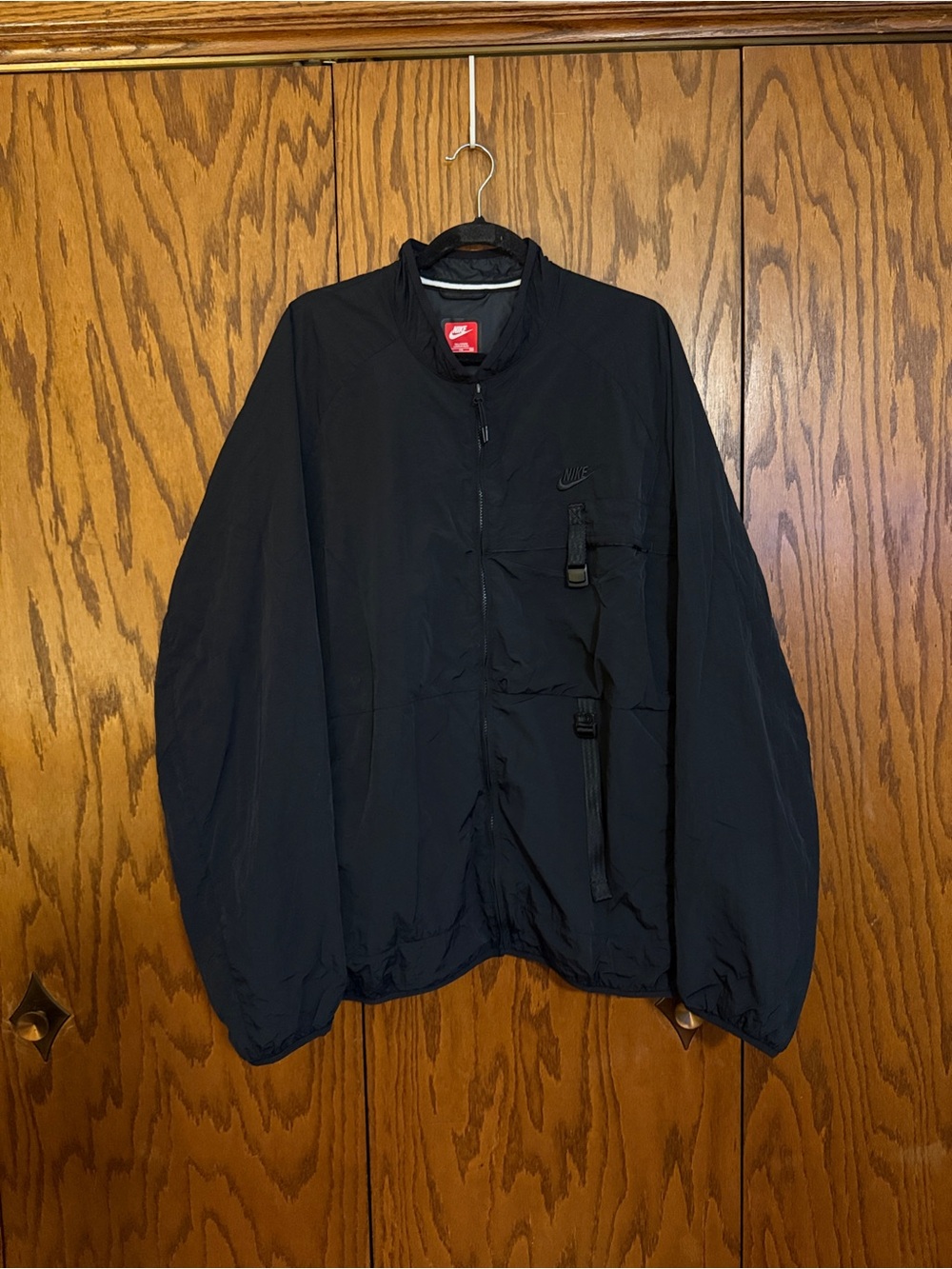 Nike Tech Woven Cargo Jacket XXL Tall 2XL-T Black Repel UV FZ0750-010